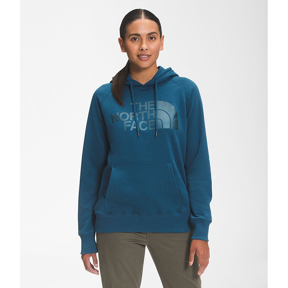 The North Face Hoodie Womens Australia - The North Face Luxe Half Dome Pullover Blue (AQH-670925)